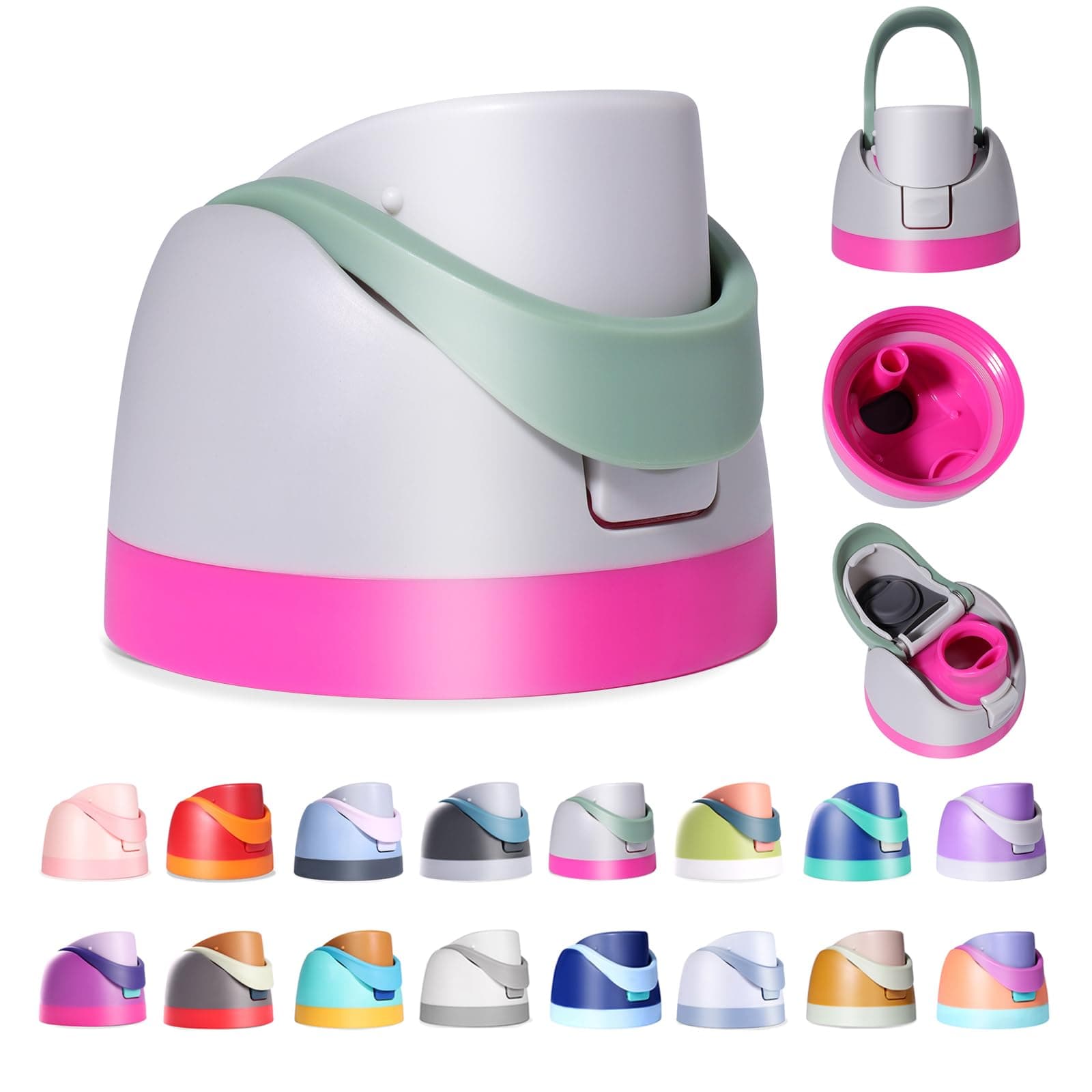 Replacement Lid for Owala Freesip, Compatible with Owala Cup 16oz 24oz 32oz 40oz, One Button Water Bottle Top Lid Replacement Accessory, Leakproof, BPA-Free (Sage Green)