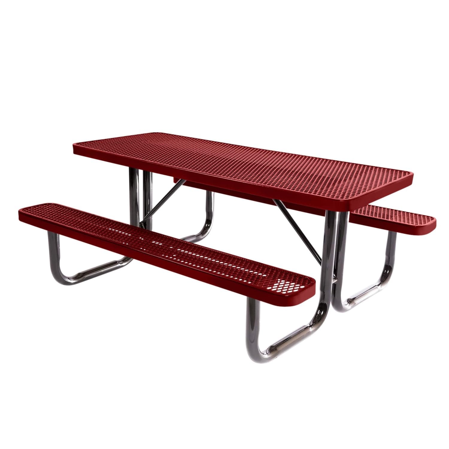 T6-TXTBUR Heavy Duty Rectangular Portable Picnic Table, 6 Ft, Textured Burgundy, Made in America