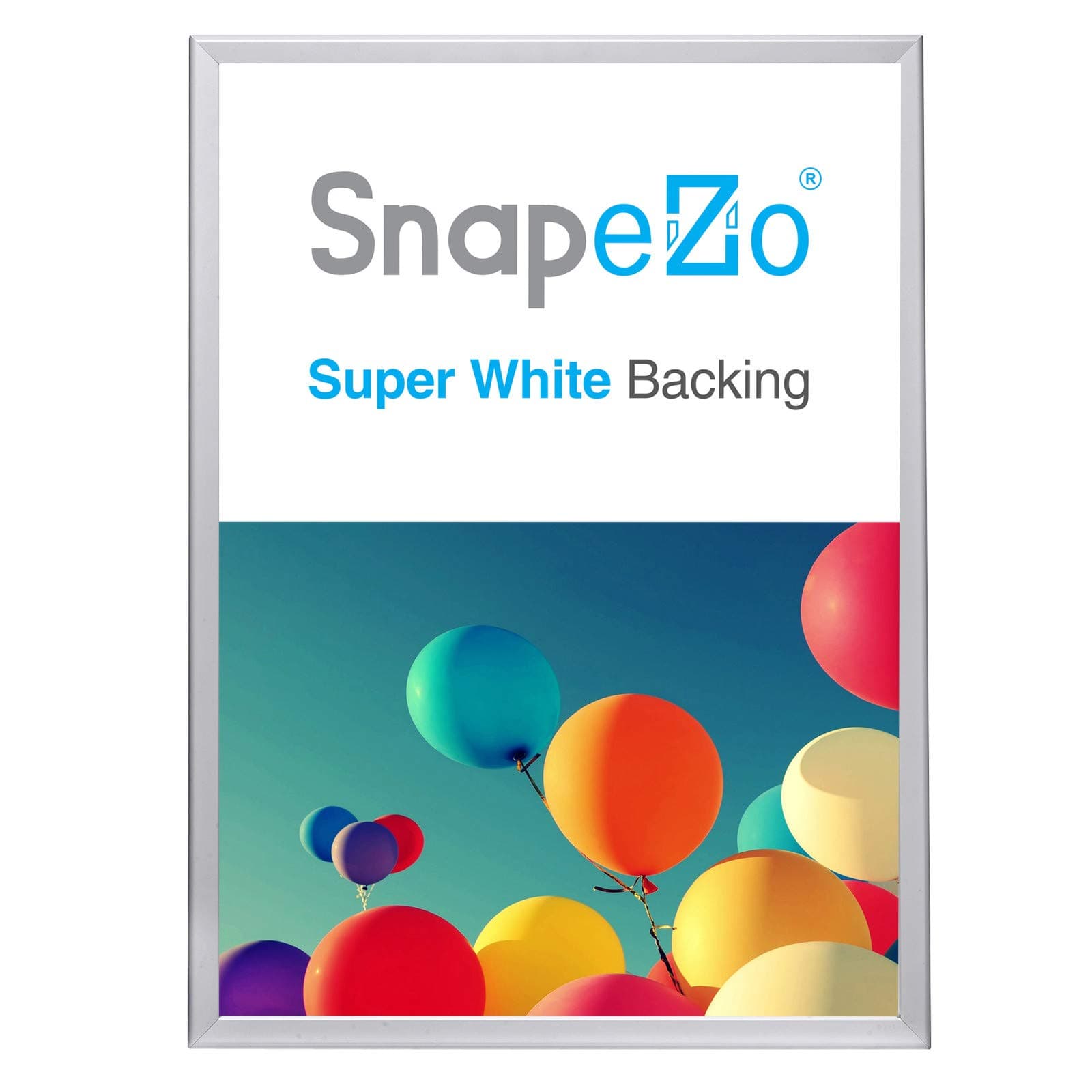 SnapeZo Poster Frame, 1.25 Inch Aluminum Profile, Front-Loading Snap Frame, Wall Mounting, Professional Series A1 Silver SNAP-A1-S-32MM