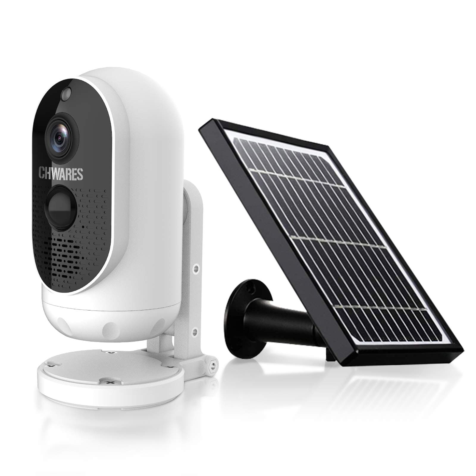 CHWARES Outdoor Security Camera Wireless with Solar Panel IP65 Waterproof Rechargeable Battery 1080P Video Night Vision Motion Detection 2-Way Talk Home Surveillance Free Cloud Storage