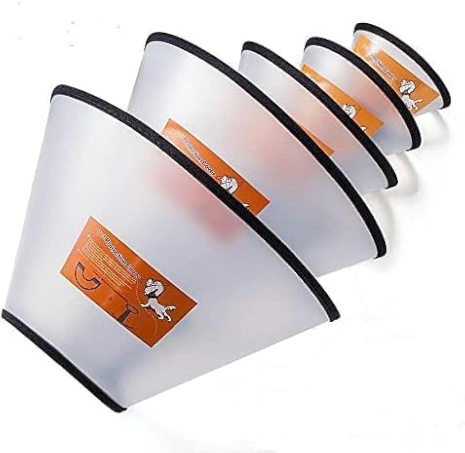 Dog Cone Collar, Adjustable Protective Collars for Pet Dog & Cat, Recovery E-Collar Anti-Bite Lick Wound Healing, Soft Edge Neck Cone for Small/Medium/Large Dog (5 PCS)