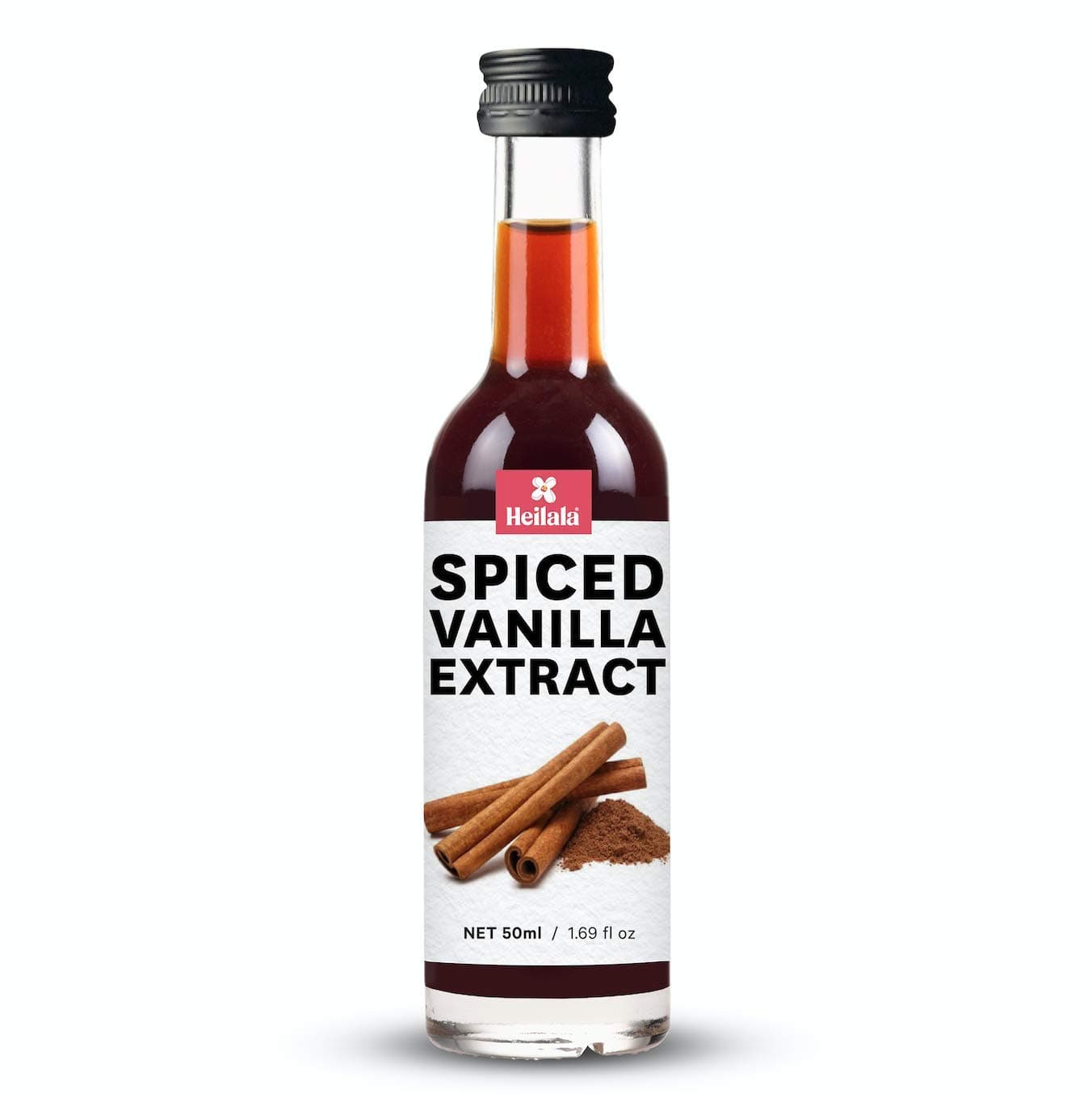 Cinnamon and Mixed Spice Extract - Heilala Pure Vanilla Extract with Cinnamon, Ginger and Clove, Using Hand-Selected Vanilla Beans from Polynesia, Sugar Free, Gourmet Vanilla for Baking, 1.69 fl oz