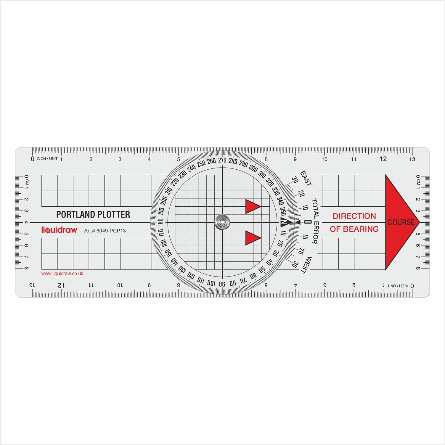 Liquidraw Portland Course Plotter Navigation Divider Marine Nautical Protractor