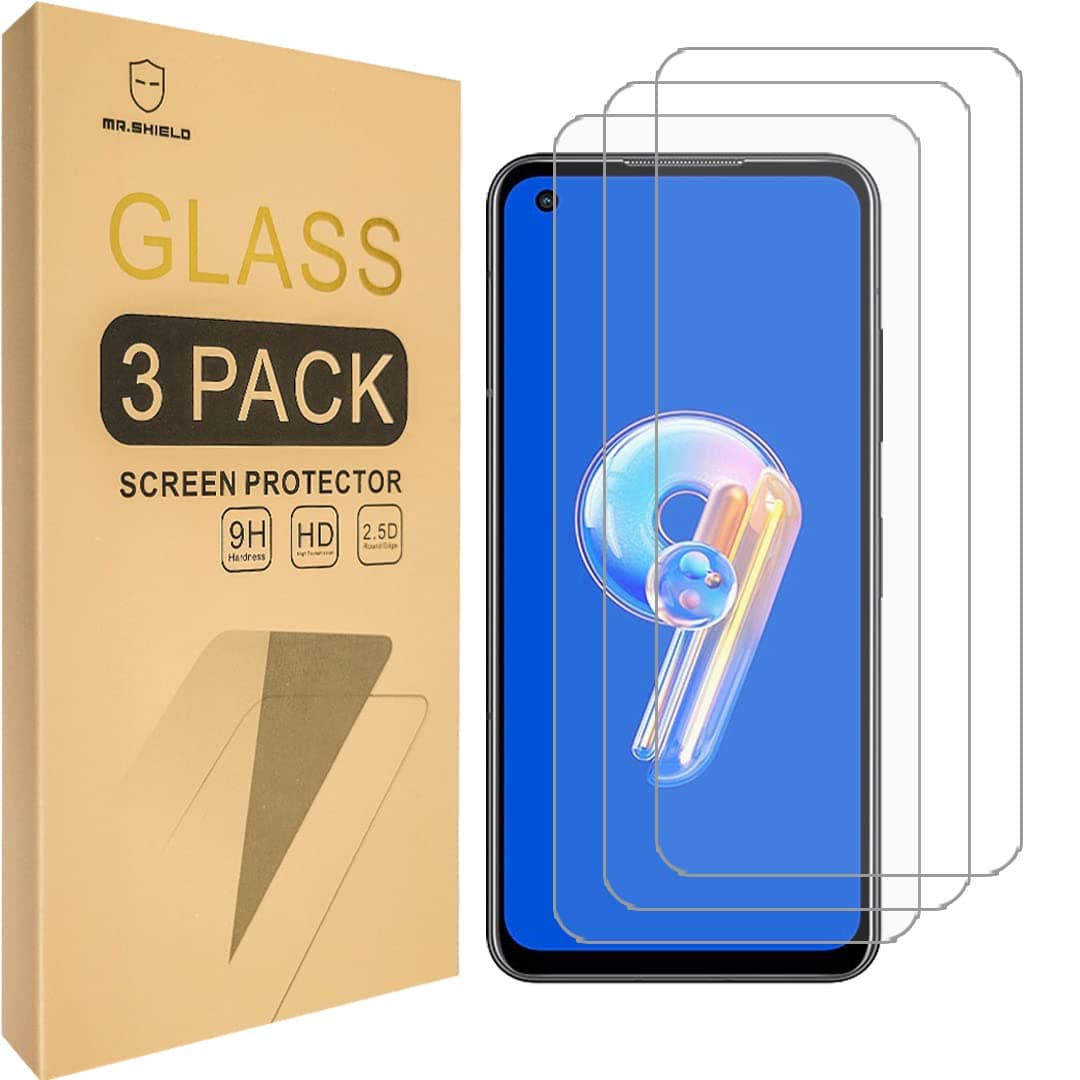 Mr.Shield Screen Protector For Asus Zenfone 9 [Tempered Glass] [9H Hardness] [3-Pack] Screen Protector