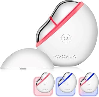 AVORLA LED Gua Sha Facial Tool with Heat and Microcurrent, Skin Toning Device, Skin Light Therapy Anti-Aging/Anti-Wrinkles,face Lift, Eye/face Puffiness, Skin Firm