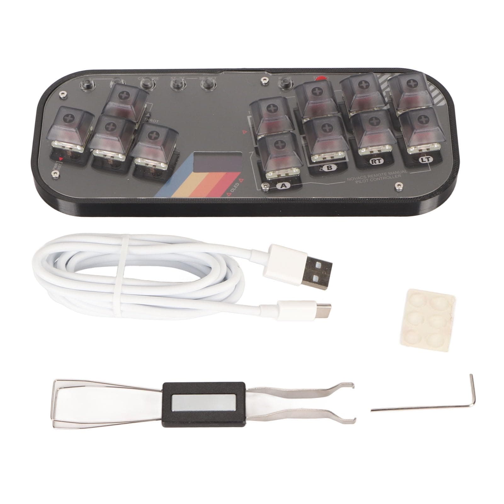 Gearwell Fighting Box Keyboard, Mini SOCD Fight Stick Controller, HIT BOX Style Mechanical Switch Panel, Arcade Button Layout for Mixbox