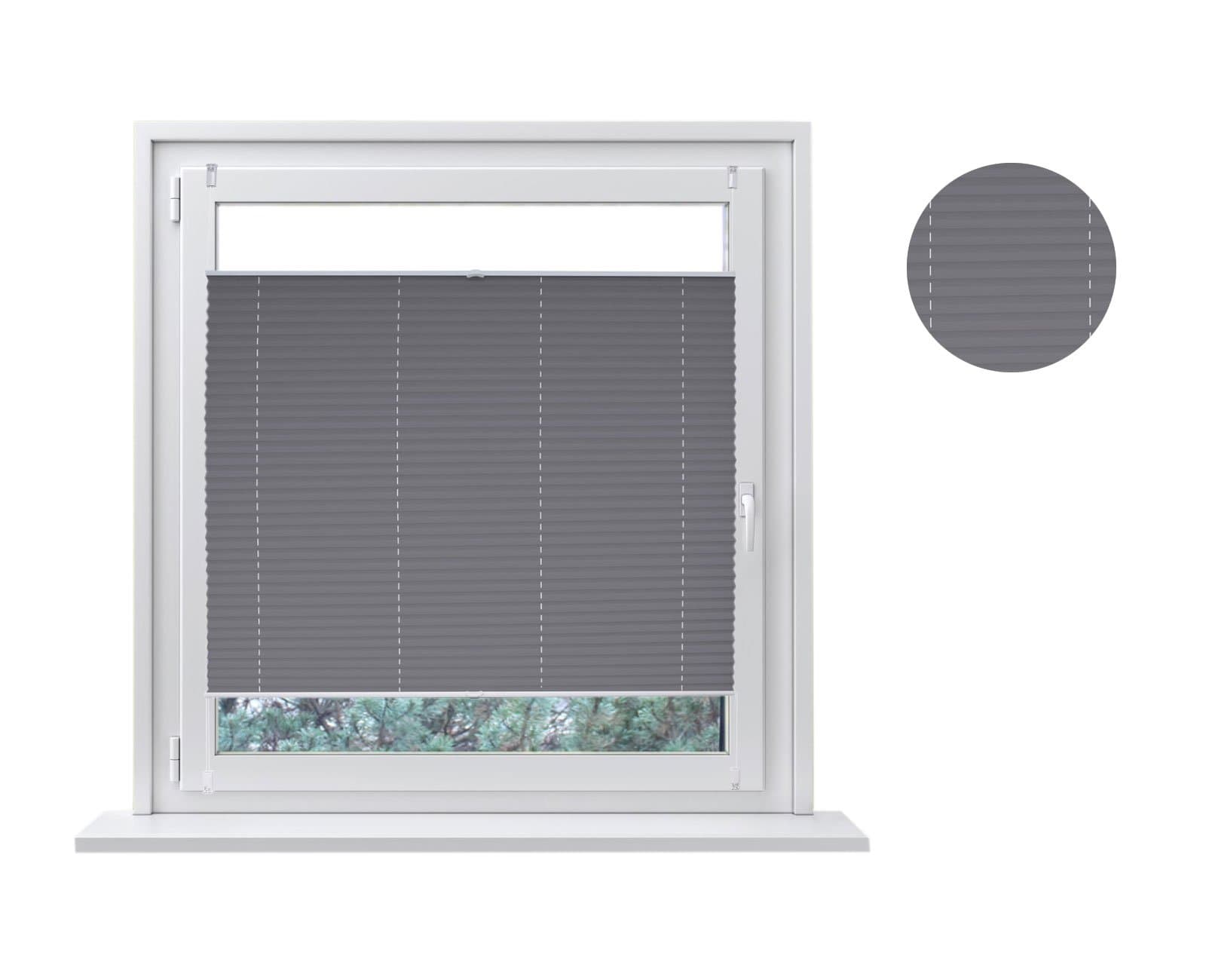 EasyFix blackout roller blinds for sun and visual protection, with Klemmfix clamps (no drilling required), including mounting material, Fabric, grey, 50 x 150 cm