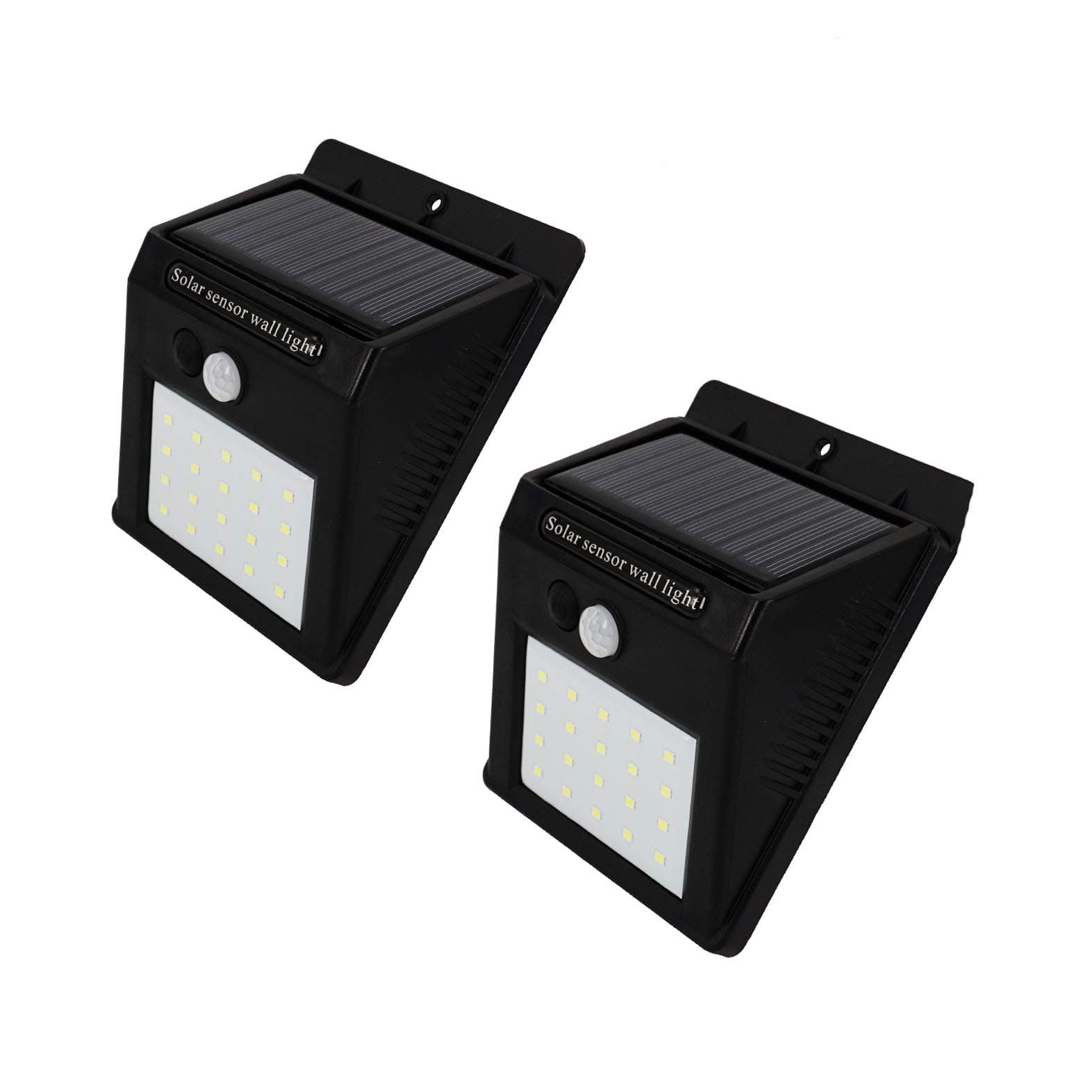 Solar Power Outdoor Super Bright 20 LED Security Wall Light iropro Waterproof Motion Sensor Solar Powered Lights for Garden Fence Patio Yard Walkway Driveway Stairs Outside New Version 4W 2 Pack