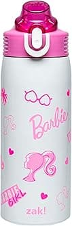 Barbie Sage Kids Water Bottle For School or Travel, 19oz Stainless Steel Water Bottle With Straw, Handle, and Leak-Proof, Pop-Up Spout Cover (Barbie)