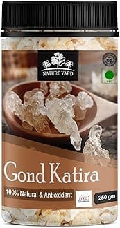 Gond Katira Pure Organic (Edible gum) tragacanth Crystals - 250 Gm - 100% Natural Superfood with Cooling Properties | Almond Gum | Badam Pisni | Chahar Gond