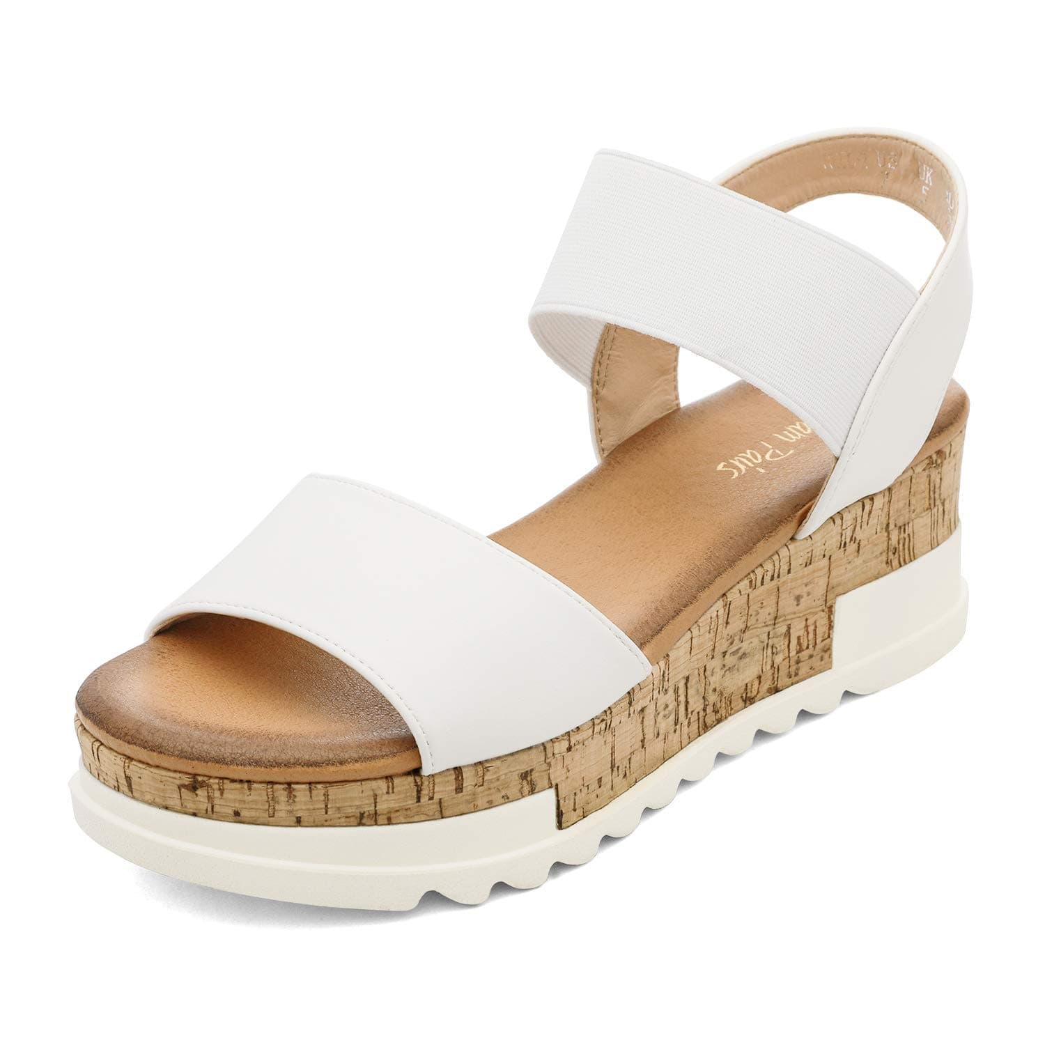 Womens Open Toe Elastic Strap Casual Flatform Platform Wedges Sandals