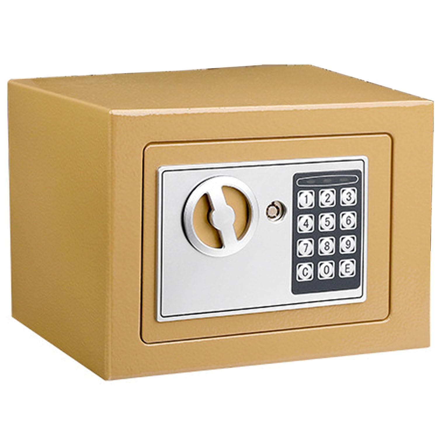 XaFaXa Security Home Safe Box,Digital Money Safe Box with Pass Code and Keys,Safety Box for Home Business Office Hotel Money Document Jewellery Passport Storage,23cm x 17cm x 17cm (Golden-B17)