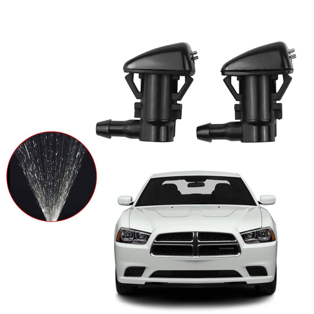 Direct Replacemnt Adjustable Windshield Washer Wiper Nozzle Mist Spray for 2011-2017 Dodge Challenger,Charger,Chrysler 300, 2008-2013 Jeep Liberty, Replace OE for 5182327AA, 68024312AB, 55157319AA