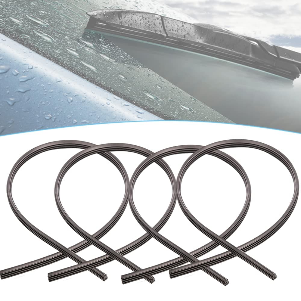 4 Pack 25.5 Inch Silicone Frameless Windshield Wiper Blades Car Window Wiper Blade Strip Car Wiper Blade Silica Gel Silicon Refill Strips for Most Auto Cars Buses Vans Lorries Trucks