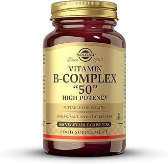 Solgar Vitamin B-Complex 50 High Potency - Supports Mental Performance - Reduces Tiredness & Fatigue - Vegan - 100 Vegetable Capsules