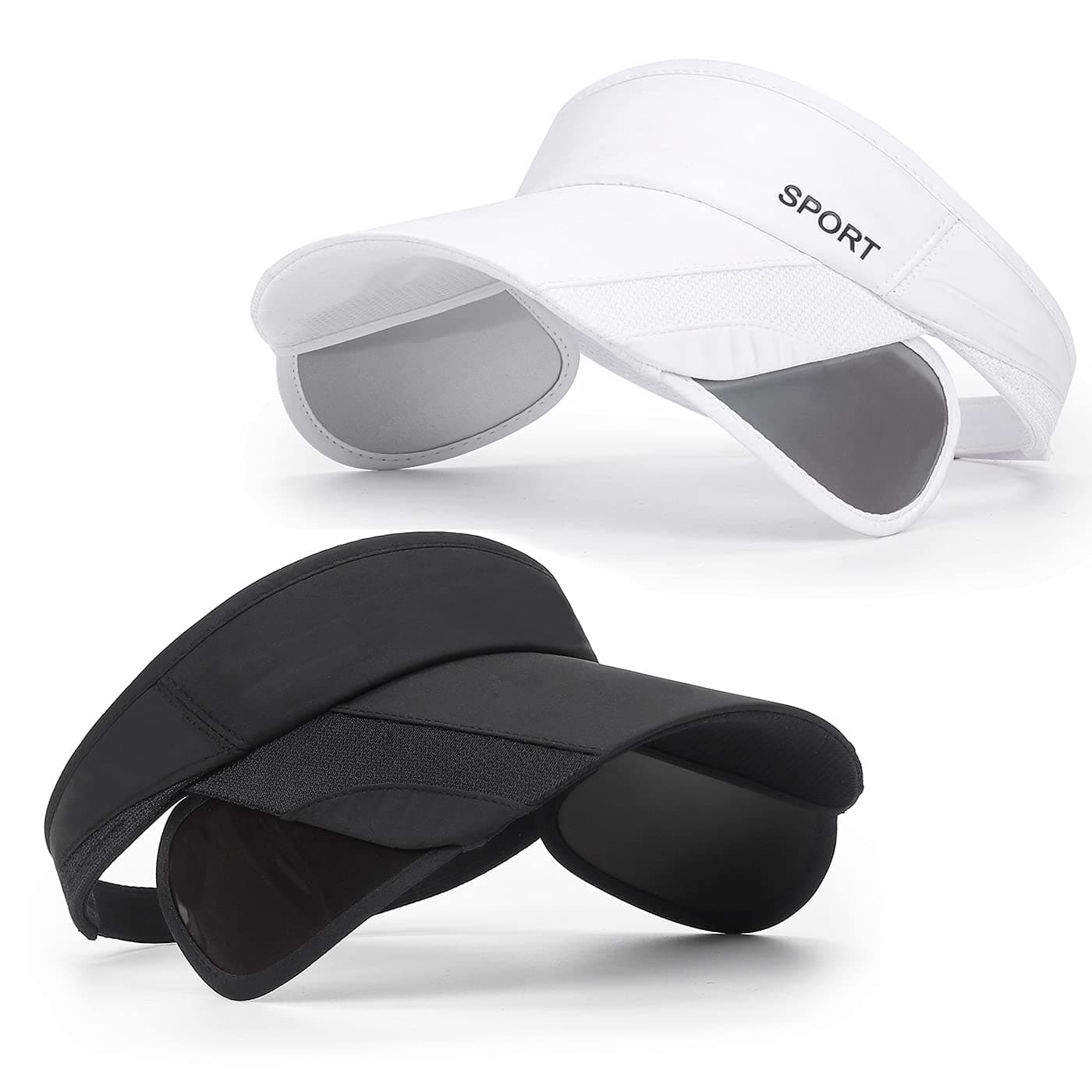 2 Pack Sun Golf Visor Hats for Women, Adjustable Retractable Brim Golf Cap Beach Hats for Women