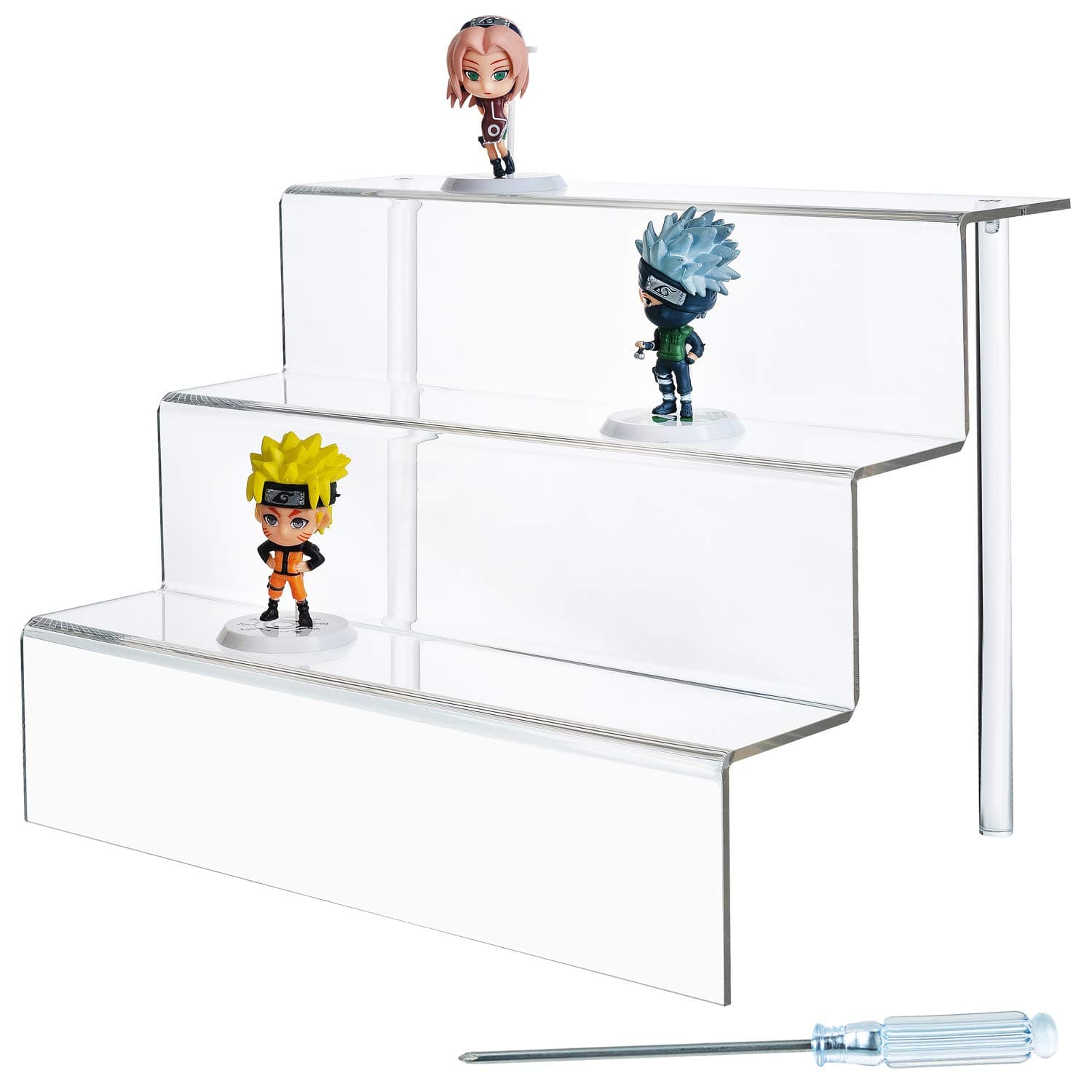 Acrylic Risers 2-Pack, 3-Tier Shelf, 12 x 8.5 Inches WxL