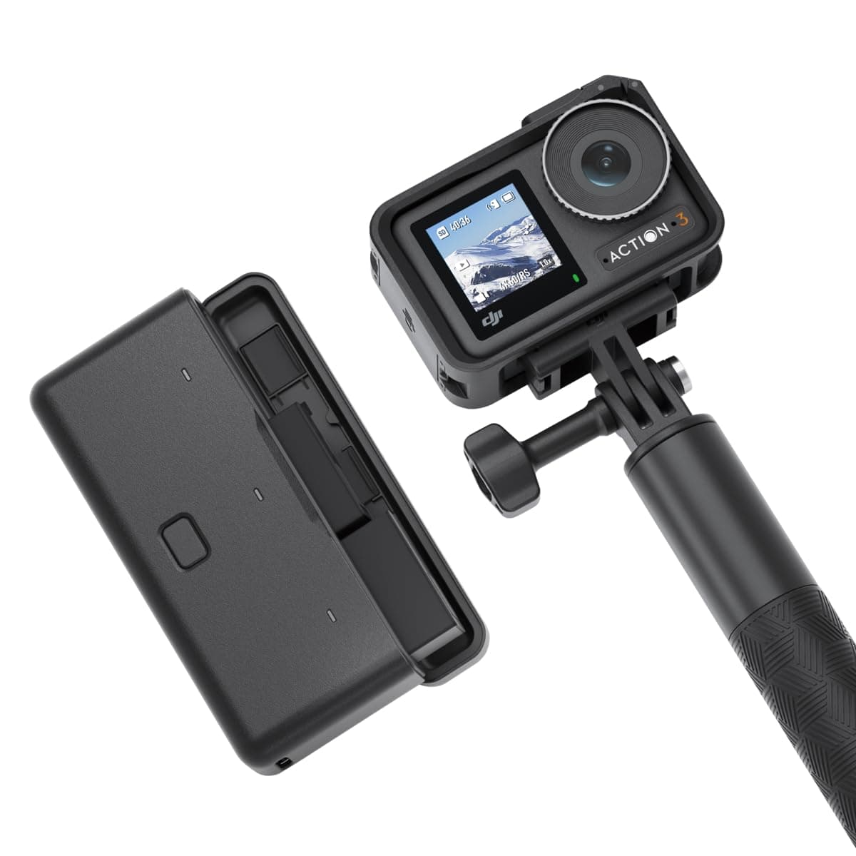 DJI Osmo Action 4 Essential Combo, 4K/120fps Waterproof Action Camera with a 1/1.3-Inch Sensor, Stunning Low-Light Imaging, 10-bit & D-Log M Color Performance, Long-Lasting 160 Mins, Outdoor Camera
