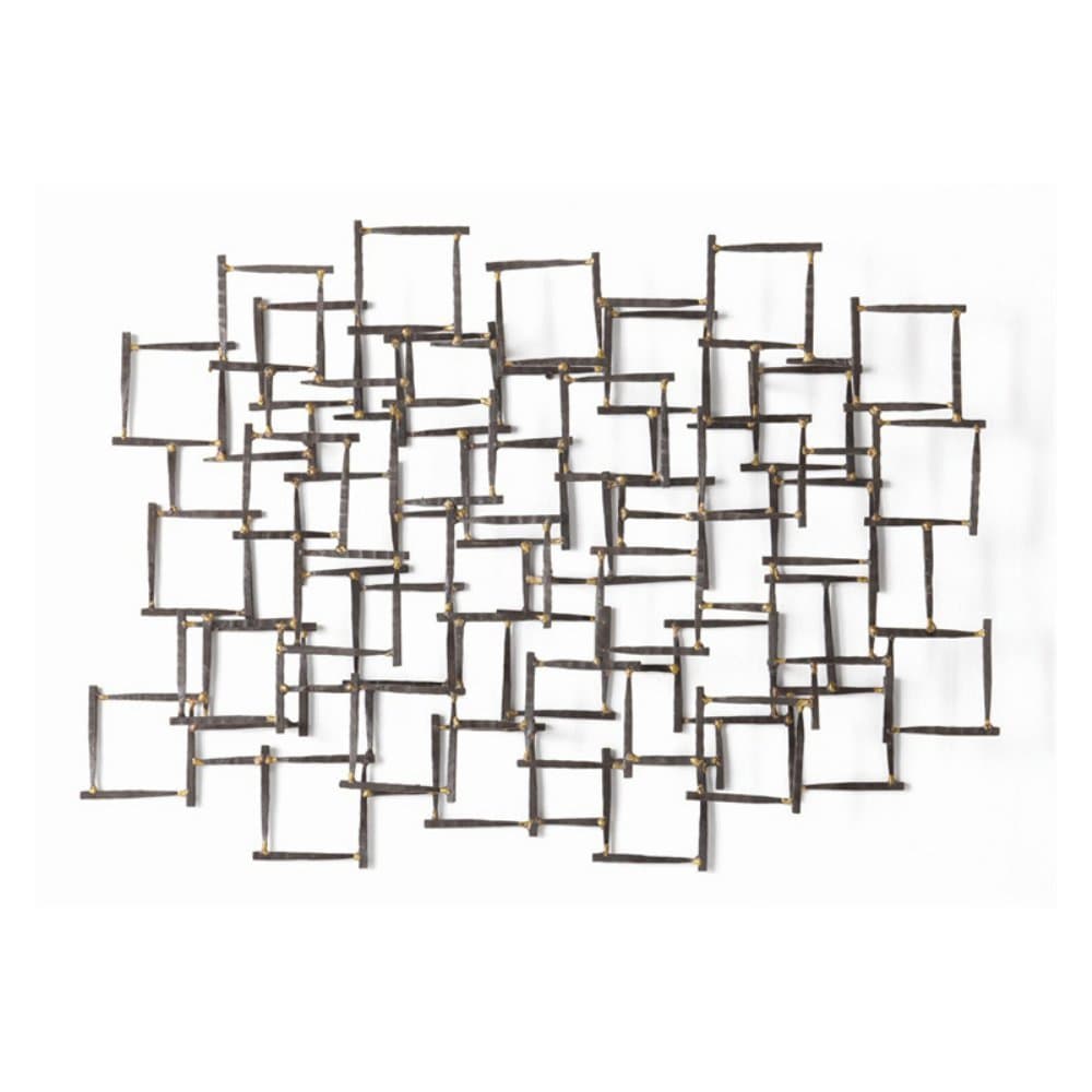 Ecko Wall Sculpture Decorative, Natural Iron/Brass Welds