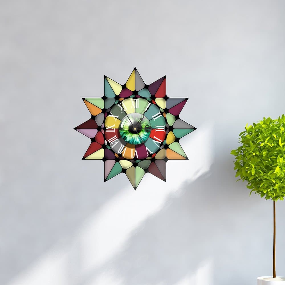 Personalized Creative DIY European window grille 3D Clock Wall Stickers Silent Environmental Protection