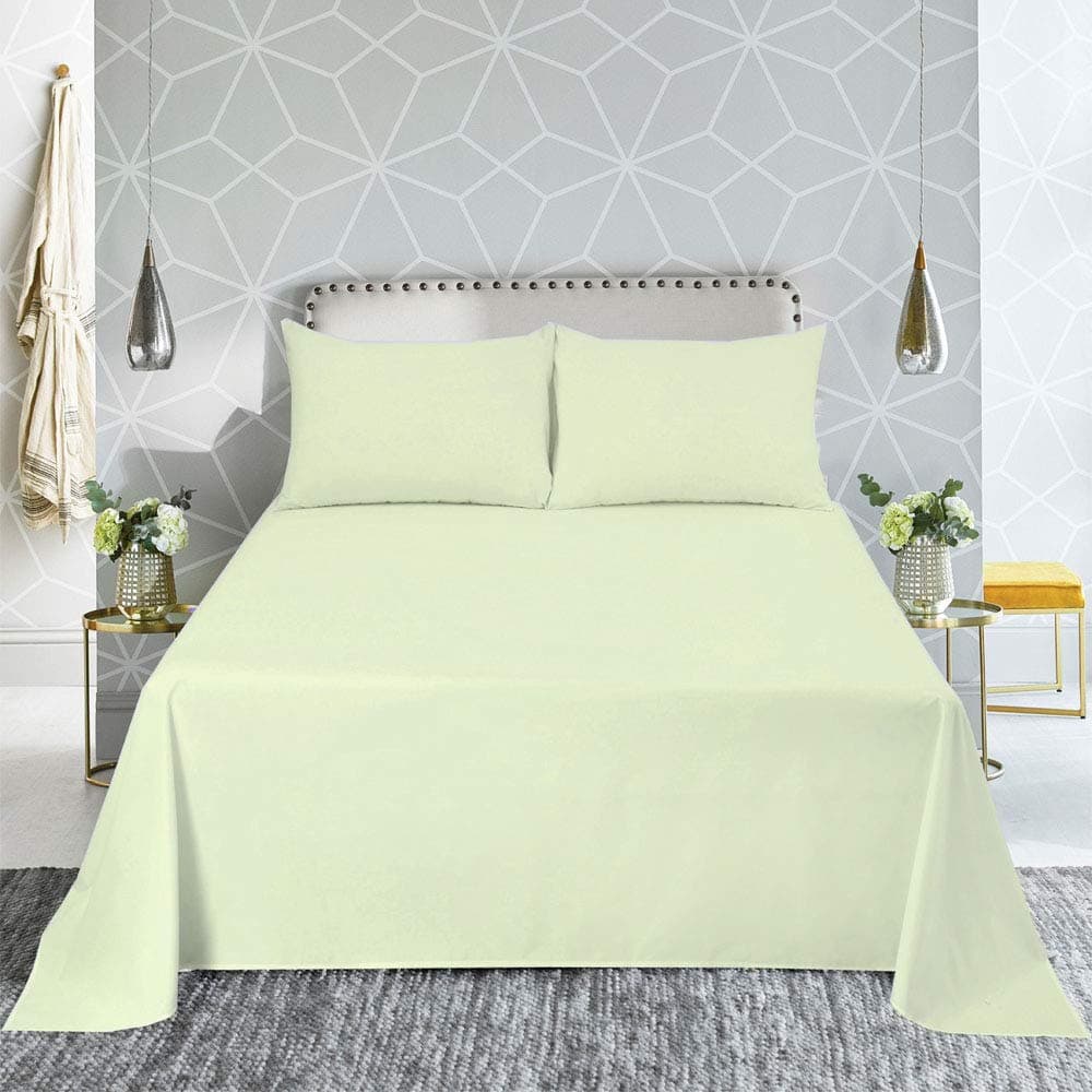 FURZON Flat Sheet Plain Dyed Ultra Soft Non Iron Top Bed Sheet Easy Care Durable Fade Resistant Hypoallergenic Breathable Hotel Quality Single King Super King Flat Sheet Double