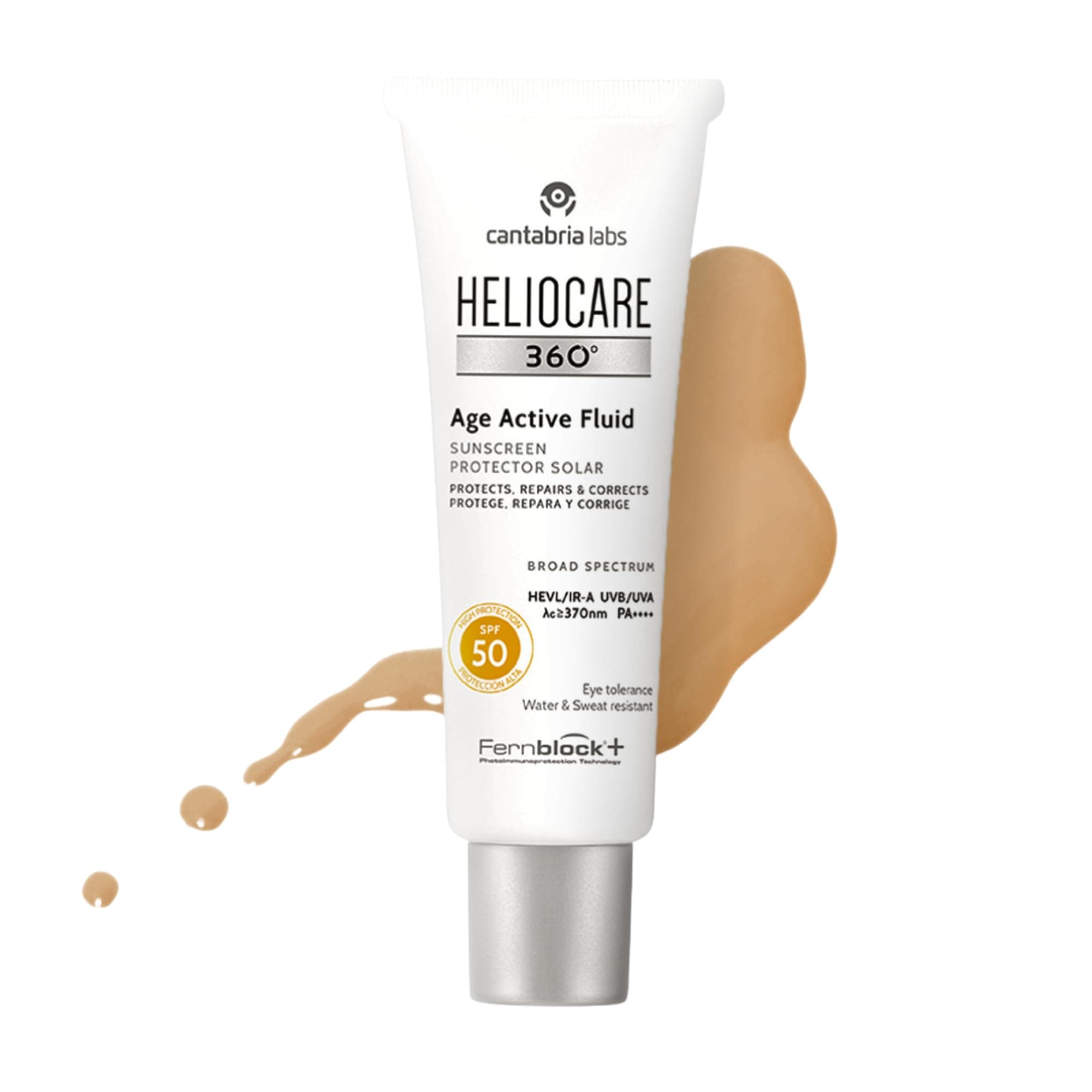 360 Age Active Fluid SPF 50 Sunscreen | Anti-Aging & Blue Light Protection | Reduces Fine Lines & Wrinkles | Ultra-Light, Invisible Finish | Water & Sweat Resistant | 50ml