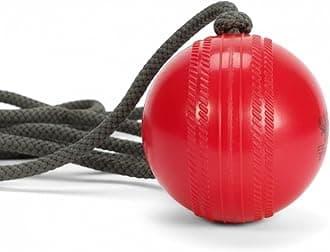 Cricket Ball with Rope - Cricket Hanging Ball as a Cricket Training Ball with Cord String for Batting Practice, Red Cricket Practice Balls from Cricket Training Equipments