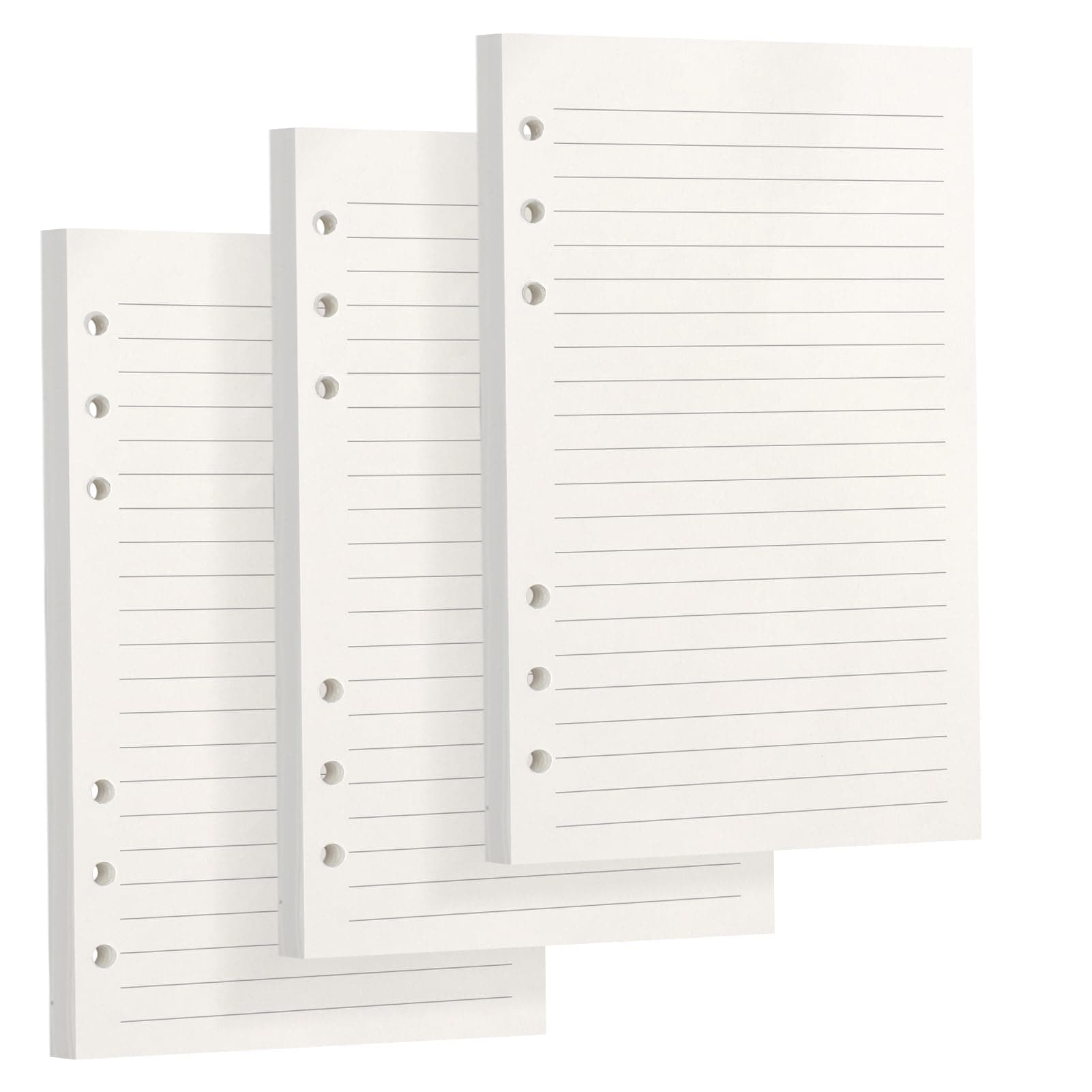 During A6 Refill Paper 6 Hole Lined Loose Leaf Paper Refillable Journal Notebook Inserts for 6 Ring A6 Binder Planner Personal Organizer,3 Pack/135 Sheets