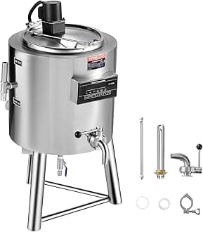 VEVOR Milk Pasteurizer 30L, Commercial Milk Pasteurization Machine, Food Grade 304 Stainless Steel, Professional Pasteurization with Time and Temperature Control, for Milk Juice Yogurt Sterilization