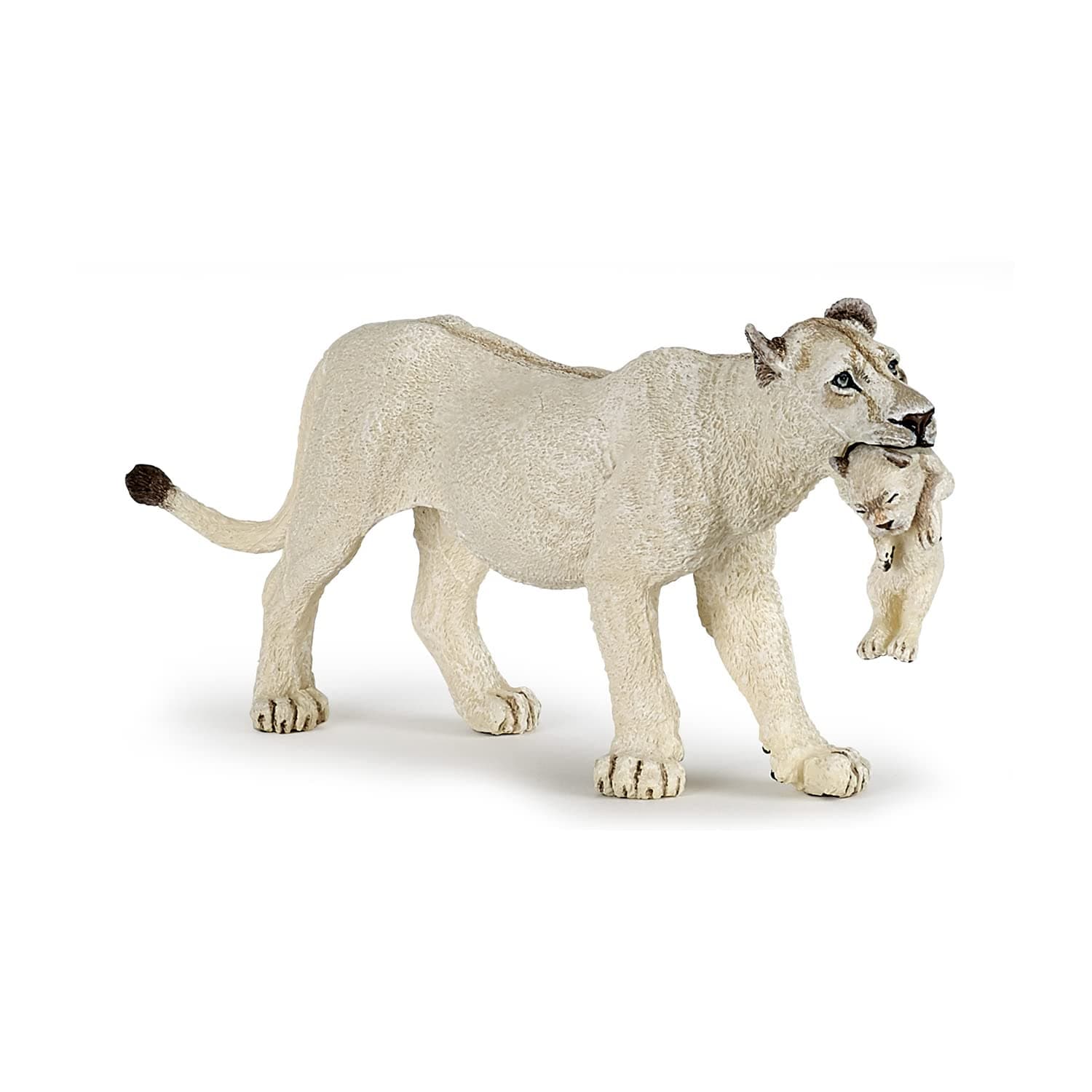 White Lioness with Cub Figure, Multicolor