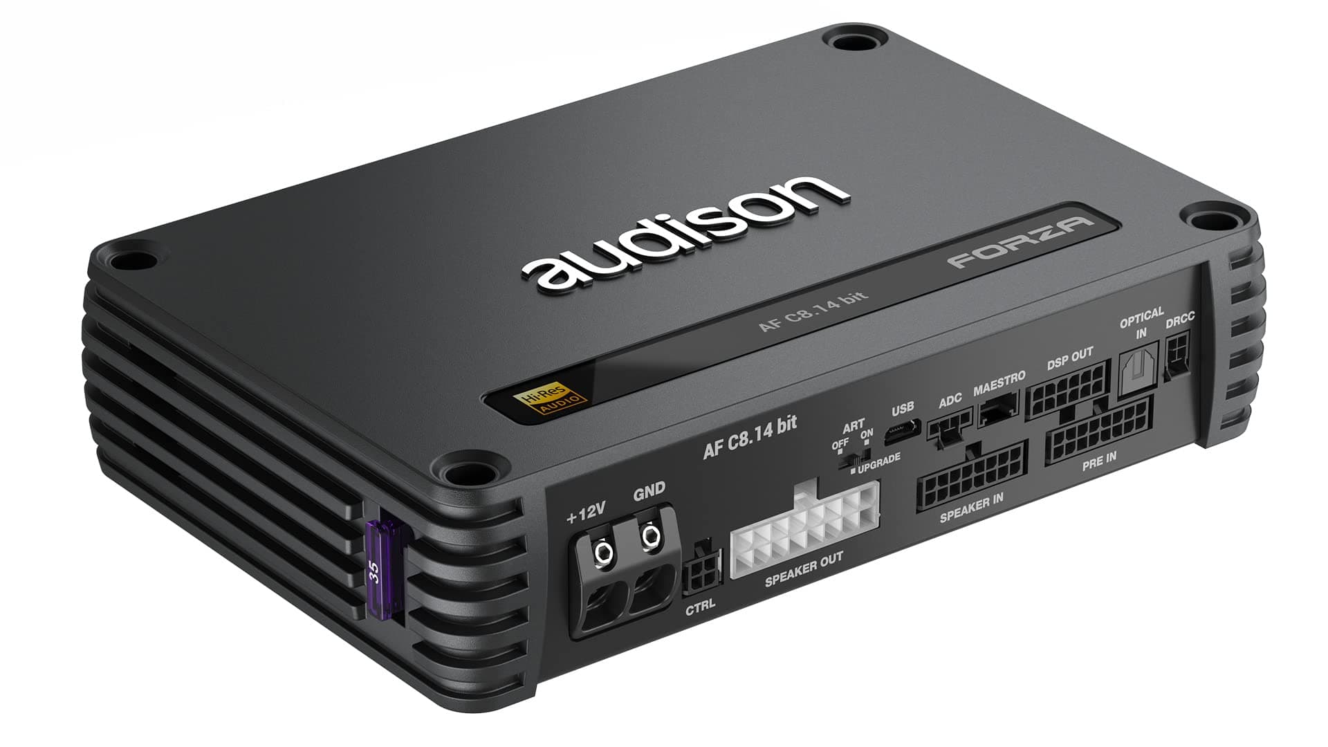 Audison AF-C8.14-bit 8-Channel Amplifier with 14-Channels of DSP - 8 x 65W at 4Ω