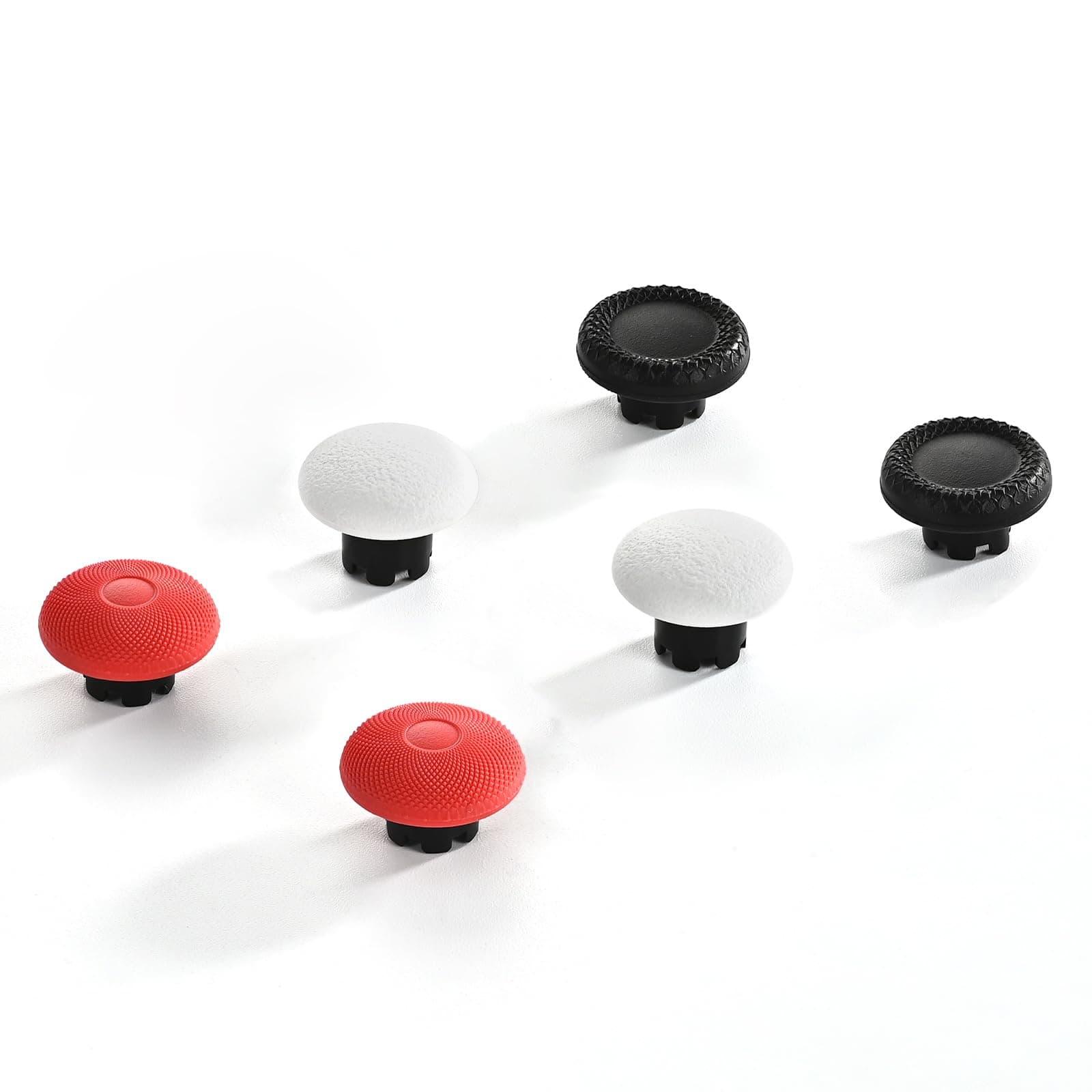 TIANHOO High-Performance Thumbstick Caps, Replacement Joystick Caps for PS5 Dualsense Edge Controller, Non-Slip Thumb Grip Caps for PS5 Pro Elite Controller (Black/White/Red)