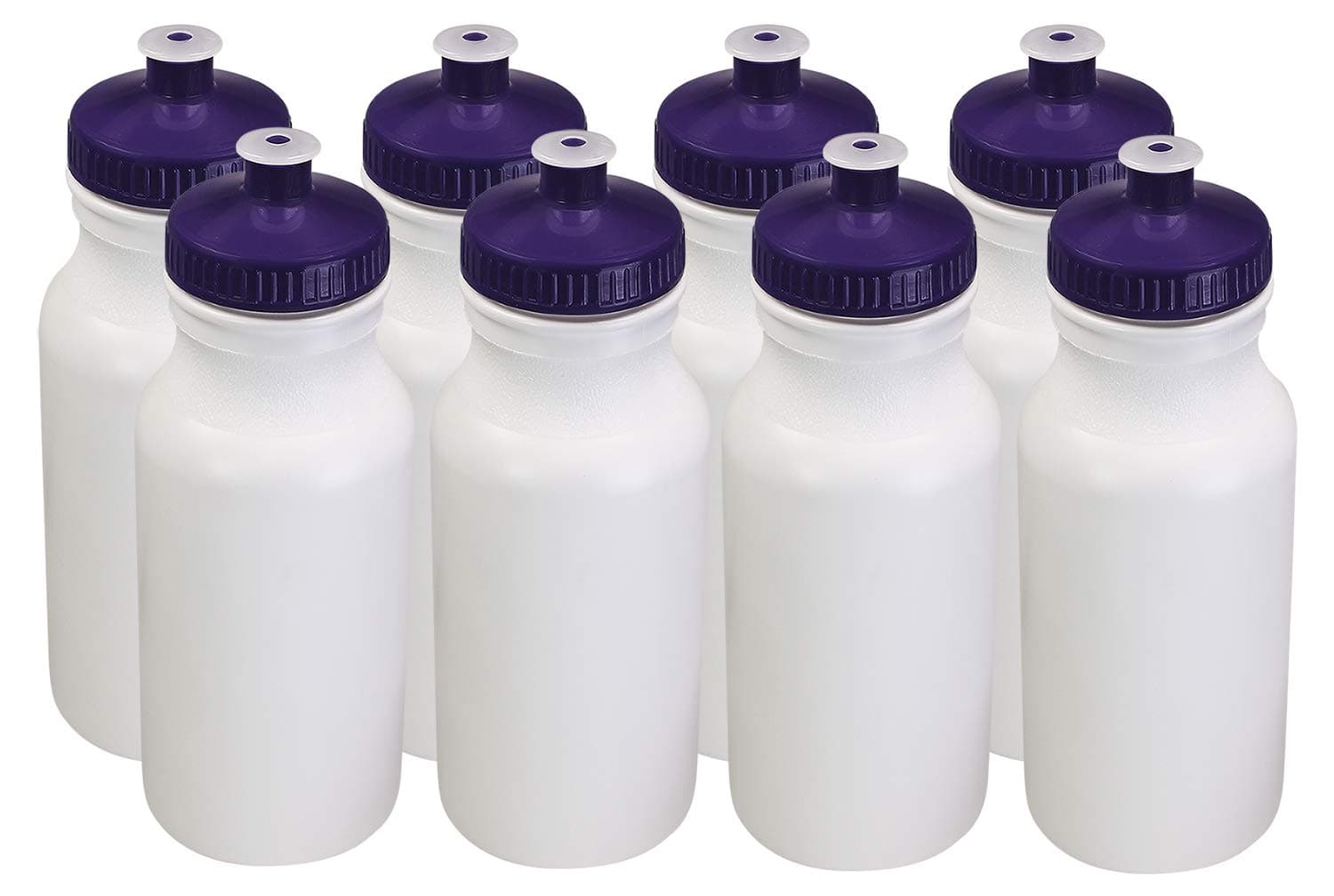 Pinnacle MercantileSports Squeeze Plastic Water Bottles Push/Pull Cap 20 Ounce Bpa-Free Set 8