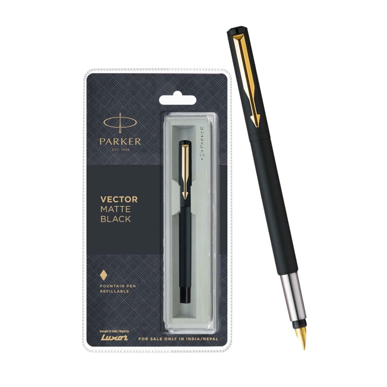 Vector GT Fountain Pen, Matte Black