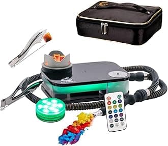 Travel Hookah, Acrylic Flat Box Hookahs Kit Set Portable Hookah Shisha with Case+Silicone Bowl+Hose+Tongs+ Magical Remote LED Light for Better Shisha Hookahs Narguile Smoking