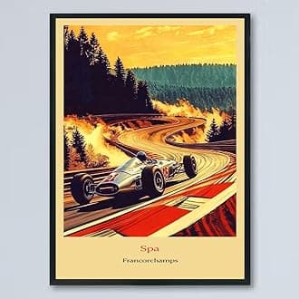 Vintage F1 Racing Spa Francorchamps Poster, Race Car Print, Vintage Car Racing Poster, Race Fan Gift, Executive Office Decor, F1 Gift Idea AJUUU0