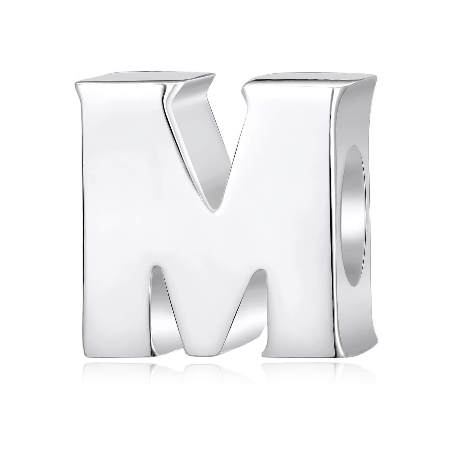 Authentic 925 Sterling Silver Alphabet Beads A-Z Letter Initial Fits Pandora European Bracelet Jewelry (M)