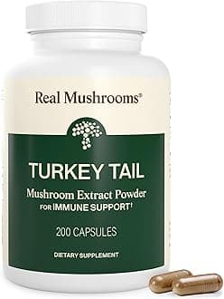 Turkey Tail Capsules – Organic Mushroom Extract for Daily Wellness, Gut Harmony, Energy Support – Vegan, Non-GMO, No Fillers – Turkey Tail Extract 200 Count Mushroom Supplement