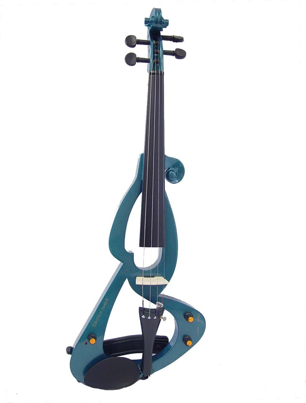 Full Size 4/4 Electric Violin Set with Case and Accessories - Blue