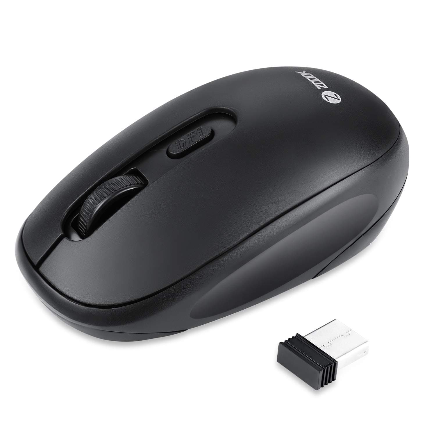 Zoook Clique Wireless Mouse, Silent Buttons, 1600 DPI Optical Tracking, PC/Mac/Laptop - Black