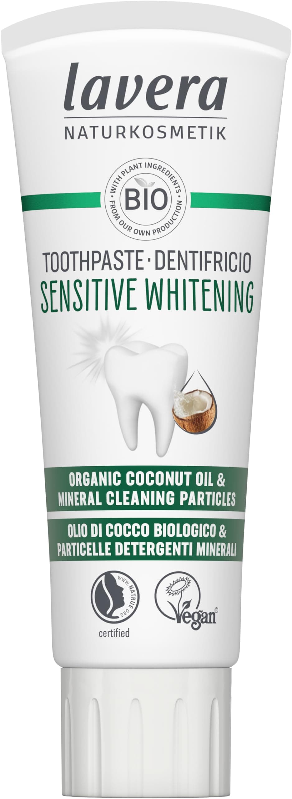 Organic Sensitive Whitening Toothpaste with Fluoride 75 ml