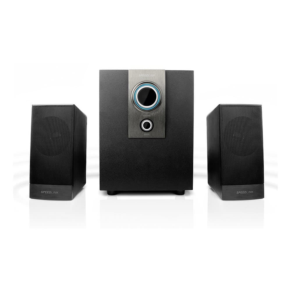 Speedlink Avenza Active 2.1 Speaker System,14 Watts RMS, volume and bass controls, wooden housing