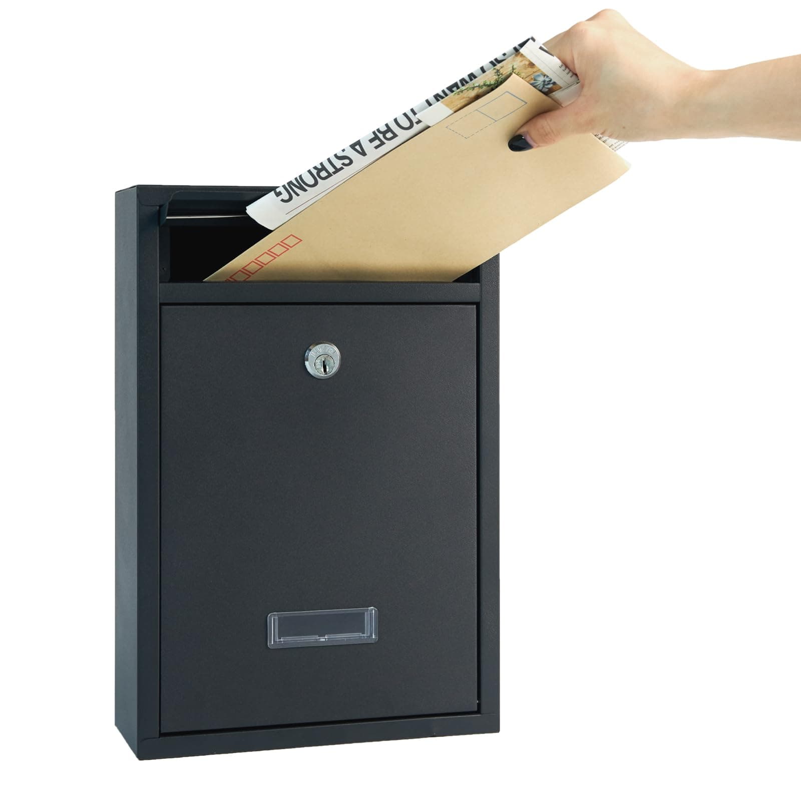 RYZAN Letter Box, Post Box & Parcel Box Outdoor - Lockable Storage Box with Secure Key Lock - Post Boxes Wall Mounted Waterproof, Durable Rust-Resistant Design for Residential & Commercial Use