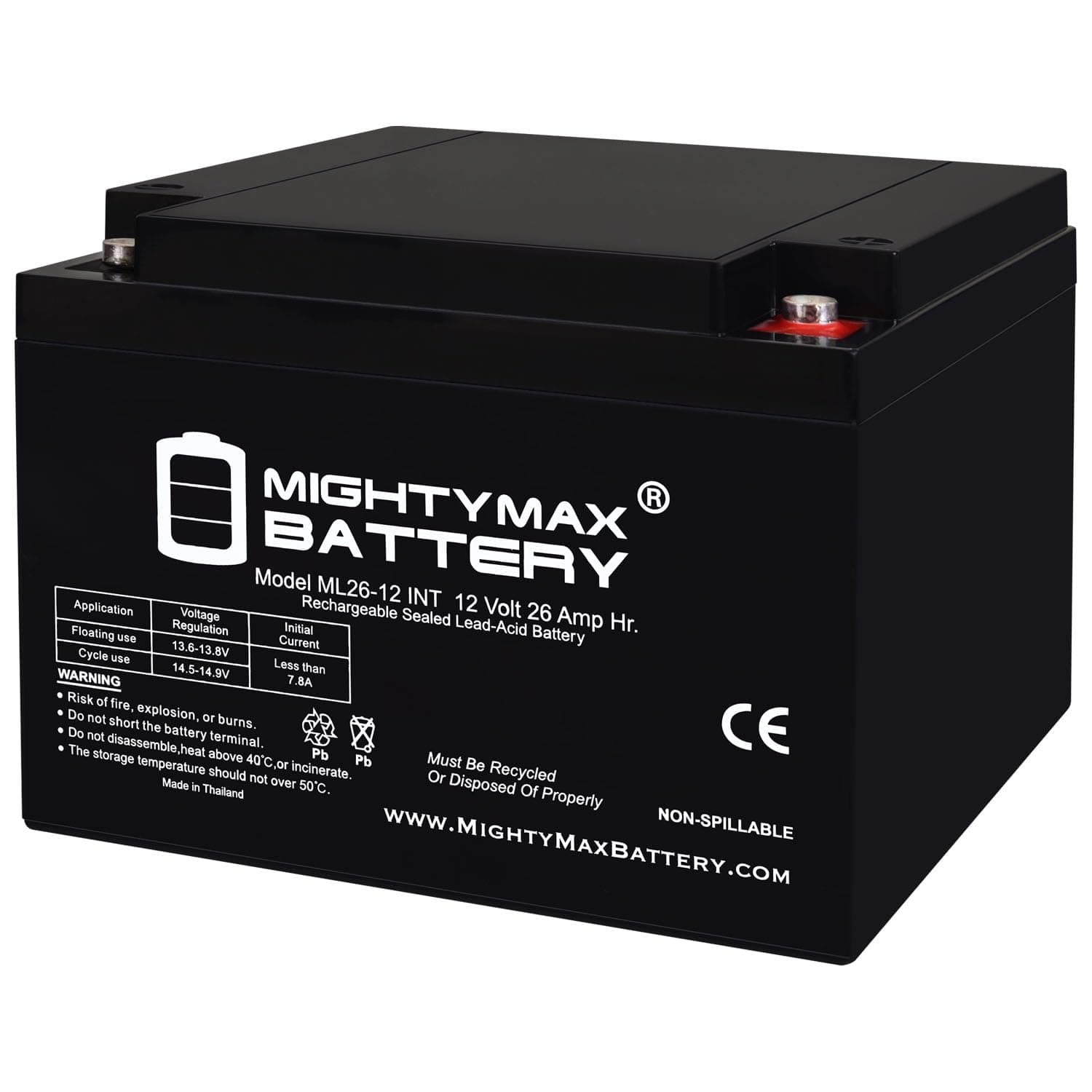 Mighty Max Battery 12V 26AH INT Replacement Battery Compatible with Power-Sonic PS-12280