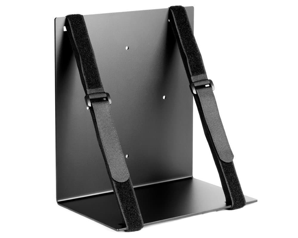 Oeveo Universal Computer Mount UNVM-600 — Made in USA, Electronics Support Bracket | PC, CPU, UPS, and Tower Mounting Application for Desk & Wall | Black Powder Coated Steel — 10H x 6W x 10D (1 Pack)
