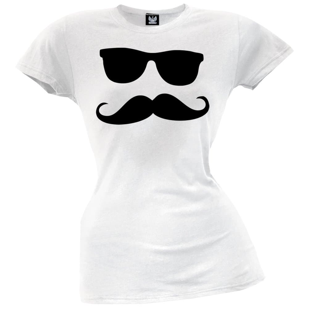 Old Glory Mustache Man Juniors T-Shirt