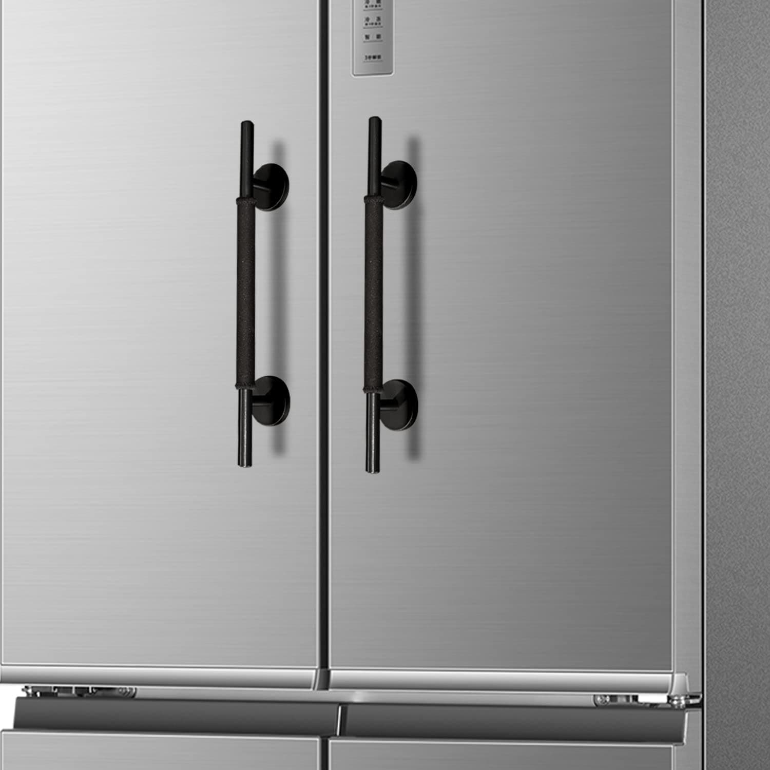 Magnetic Refrigerator Door Handle with Cover, Fridge Pull Handle Replacement Magnetic Towel Bar Keep Appliance Clean from Fingerprints Liquid Oil Food Stain for Metal Machine Door - 2pcs