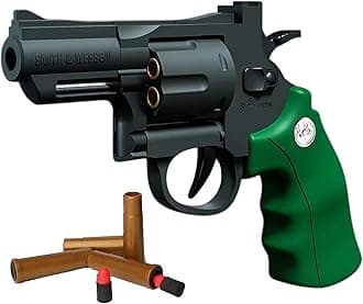 MoonmenShell Ejection Soft Bullet Revolver - Learning & Education Toy Gun With Safe Foam Bullets - Realistic Blaster Gift for Kids (Green)