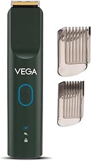 Vega SmartOne S3 Beard Trimmer for Men with AI SmartTrim Technology, USB Type C, Titanium Blade,160 mins Runtime, IPX7 Waterproof & 40 Length Settings, Shaving Machine, Travel Lock, Green, (VHTH-36)