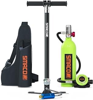 SMACO Scuba Tank Diving Gear for Diver Mini Scuba Tank Oxygen Cylinder with 15-20 Minutes Capability Diving Oxygen Underwater Breathing Device 1L Diving & Snorkeling Equipment